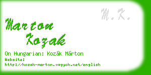 marton kozak business card