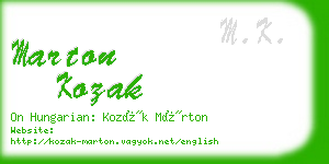 marton kozak business card